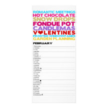 Bright and Bold 2012 Calendar - February Personalized Rack Card