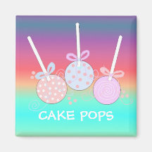 Bright and Cheery Cake Pops Refrigerator Magnets