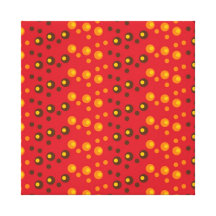 Bright and Trendy Red Orange and Brown Circles Stretched Canvas Prints