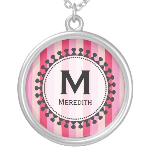 Bright Awnings Pink Monogram Necklace