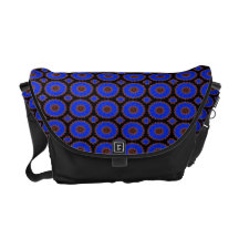 Bright blue fancy circles commuter bags