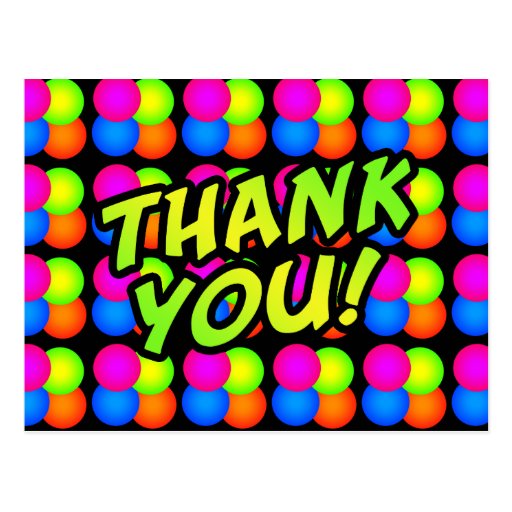 Bright Bubbles Birthday Thank you! Postcards