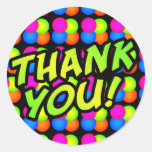 Bright Bubbles Thank You! Round Stickers