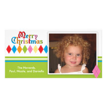 Bright Cheery Argyle Christmas Photo Cards