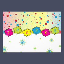 Bright Colorful Dots Floral Cloud Baby Thank You invitations