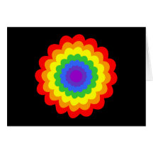 Bright colourful flower in rainbow colours. greeting cards