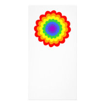 Bright colourful flower in rainbow colours. photo greeting card