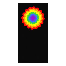 Bright colourful flower in rainbow colours. personalised photo card