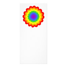 Bright colourful flower in rainbow colours. rack card design