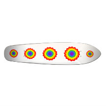 Bright colourful flower in rainbow colours. skate deck