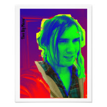 Bright Colours Cuthbert Smile Abstract Neon Photographic Print