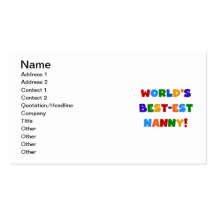 Bright Colours World's Best-est Nanny Gifts Business Card