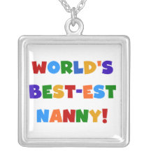 Bright Colours World's Best-est Nanny Gifts Personalised Necklace