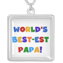 Bright Colours World's Best Papa Tshirts and Gifts Necklaces