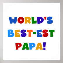 Bright Colours World's Best Papa Tshirts and Gifts Print