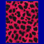 BRIGHT CORAL PINK HOT BLACK ANIMAL PRINT PATTERN D flyers