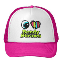 Bright Eye Heart I Love Bendy Straws Hats