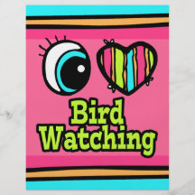 Bright Eye Heart I Love Bird Watching Flyer Design