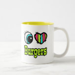 Bright Eye Heart I Love Burgers Coffee Mugs