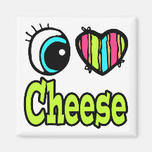 Bright Eye Heart I Love Cheese Fridge Magnet