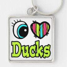 Bright Eye Heart I Love Ducks Key Chains