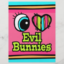 Bright Eye Heart I Love Evil Bunnies Personalised Flyer