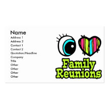 Bright Eye Heart I Love Family Reunions Business Card Templates