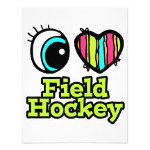 Bright Eye Heart I Love Field Hockey Announcement