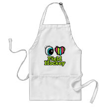 Bright Eye Heart I Love Field Hockey Aprons