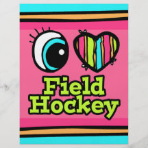 Bright Eye Heart I Love Field Hockey Flyer