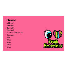 Bright Eye Heart I Love Fruit Smoothies Business Card