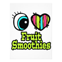 Bright Eye Heart I Love Fruit Smoothies Custom Invitations