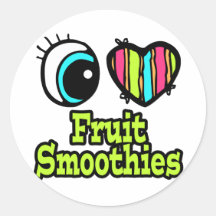 Bright Eye Heart I Love Fruit Smoothies Stickers