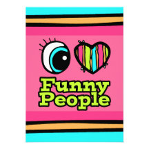 Bright Eye Heart I Love Funny People Custom Invites