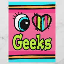 Bright Eye Heart I Love Geeks Personalised Flyer