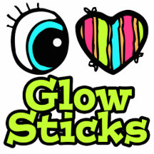 Bright Eye Heart I Love Glow Sticks Cut Out