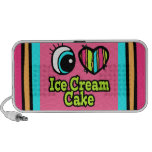 Bright Eye Heart I Love Ice Cream Cake Notebook Speaker