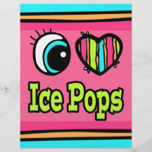 Bright Eye Heart I Love Ice Pops Personalized Flyer