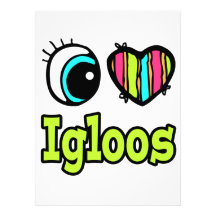Bright Eye Heart I Love Igloos Personalised Invitation