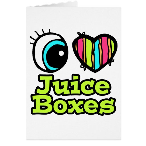 Bright Eye Heart I Love Juice Boxes Cards