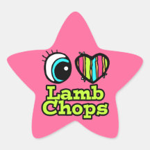 Bright Eye Heart I Love Lamb Chops Stickers