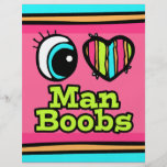Bright Eye Heart I Love Man Boobs Flyer Design