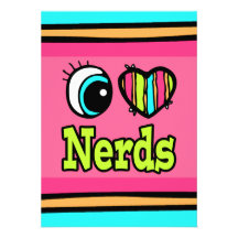 Bright Eye Heart I Love Nerds Invites