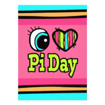 Bright Eye Heart I Love Pi Day Personalised Announcements