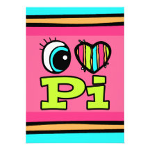 Bright Eye Heart I Love Pi Personalized Announcement
