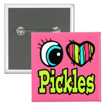 Bright Eye Heart I Love Pickles Pin