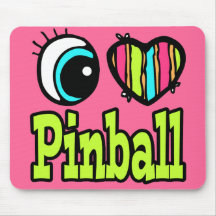 Bright Eye Heart I Love Pinball Mousemat