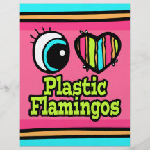 Bright Eye Heart I Love Plastic Flamingos Personalized Flyer