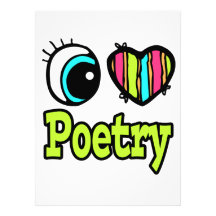 Bright Eye Heart I Love Poetry Personalized Invitation