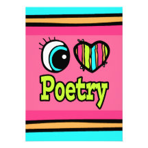 Bright Eye Heart I Love Poetry Personalized Invites